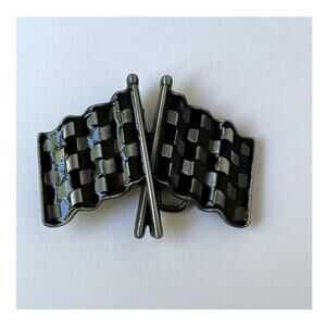 Racing Flags Black And White Checkered Racing Flag Belt Buckle